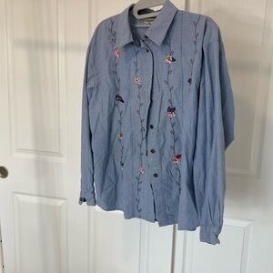 Korey City Blue Embroidered Women Shirt